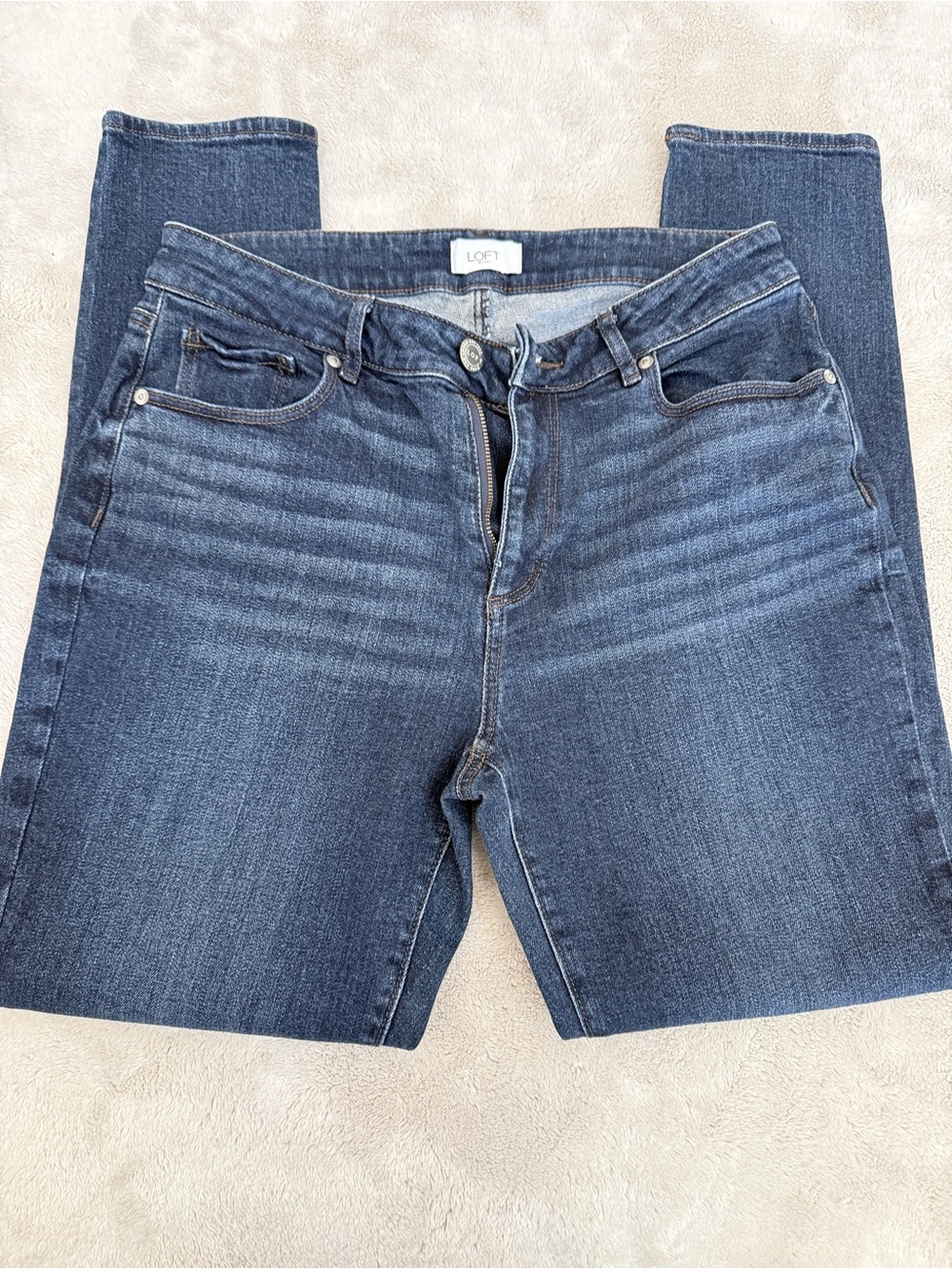 LOFT Women's Indigo Skinny Jeans - Dark Blue Wash